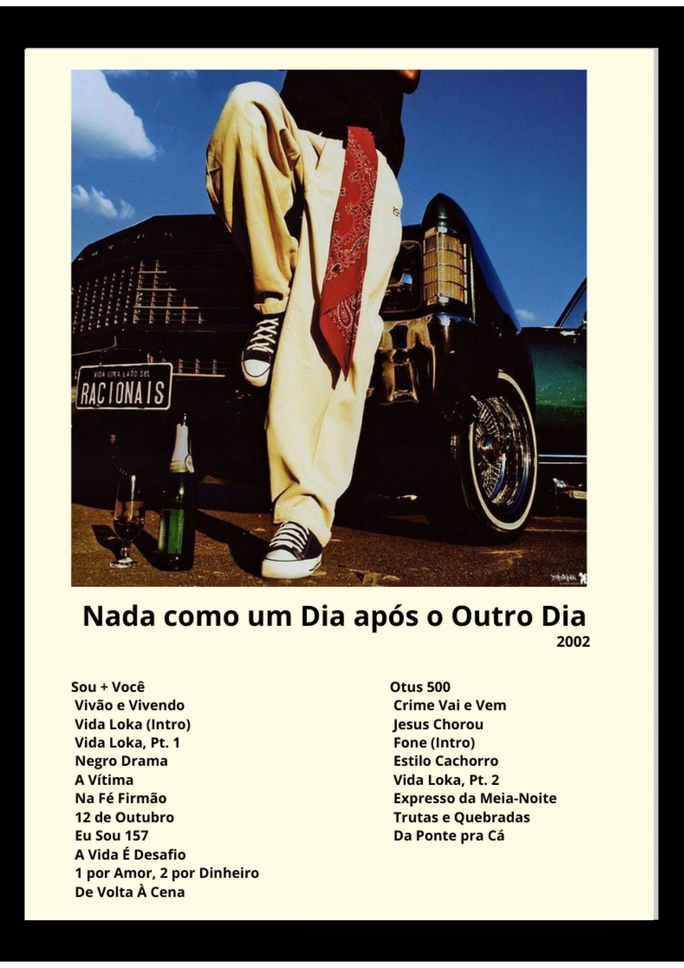 Quadro Racionais Nada Como um Dia após o Outro